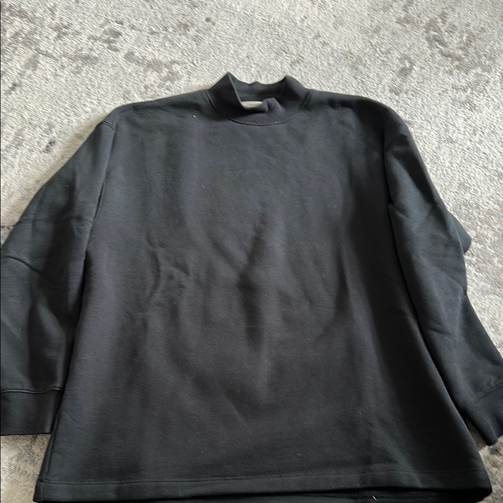 Essentials Black Mock Neck Sweatshirt small